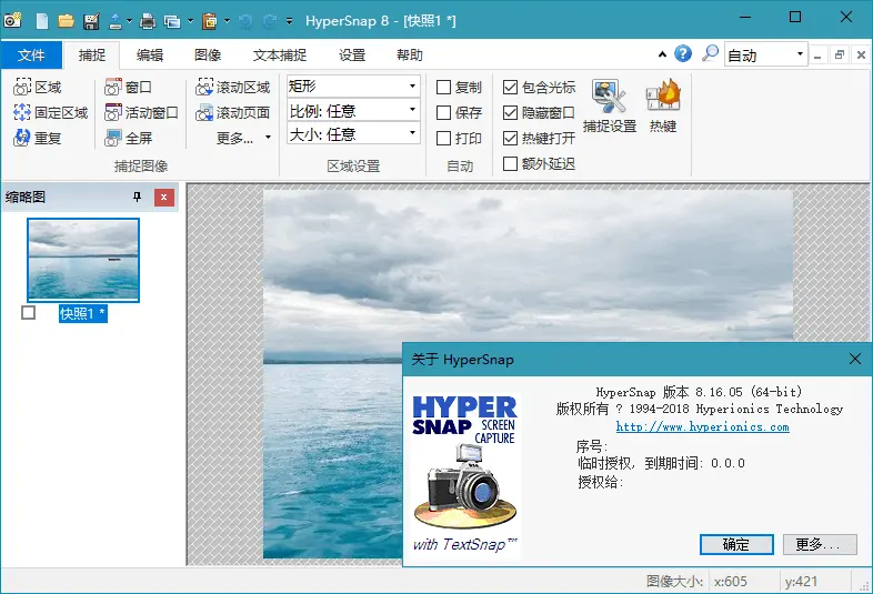 HyperSnap v9.3.2.00 截图软件，老牌屏幕截图软件，汉化修改版