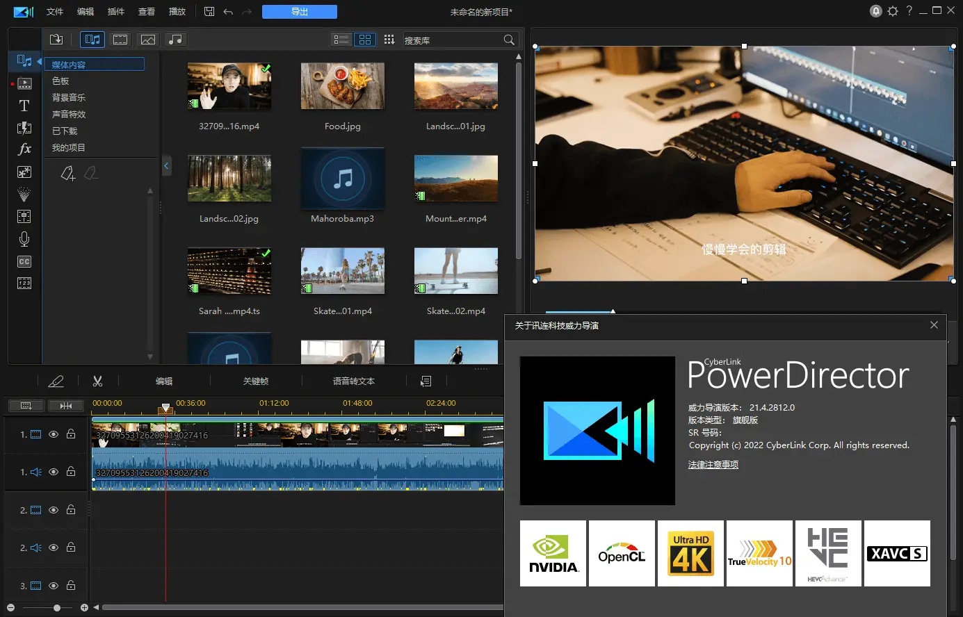 威力导演 v22.1.2529.0 PowerDirector，视频编辑、剪辑软件，旗舰版