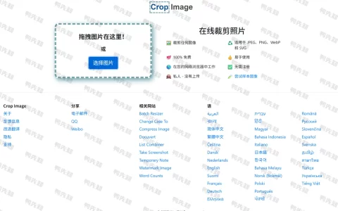 Crop Image：免费在线裁剪图片工具，支持JPEG、PNG、WebP 和 SVG等图像格式