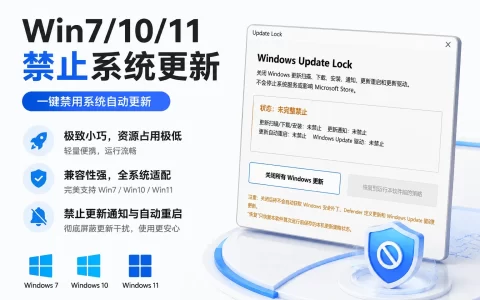 Windows系统更新禁用工具，支持Win7/10/11系统